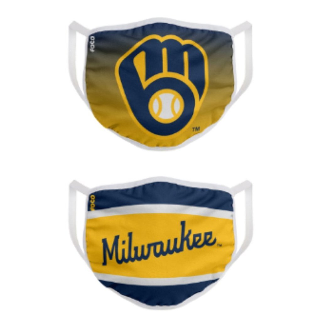 Milwaukee Brewers FOCO Adult Printed Face Covering 2-Pack